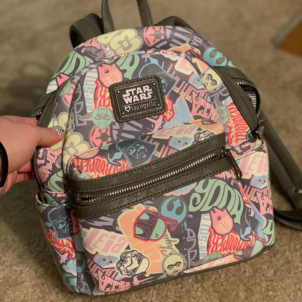 Loungefly Star Wars mini backpack pastel stickers